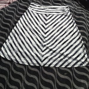 Casual or dress blk and white striped skirt